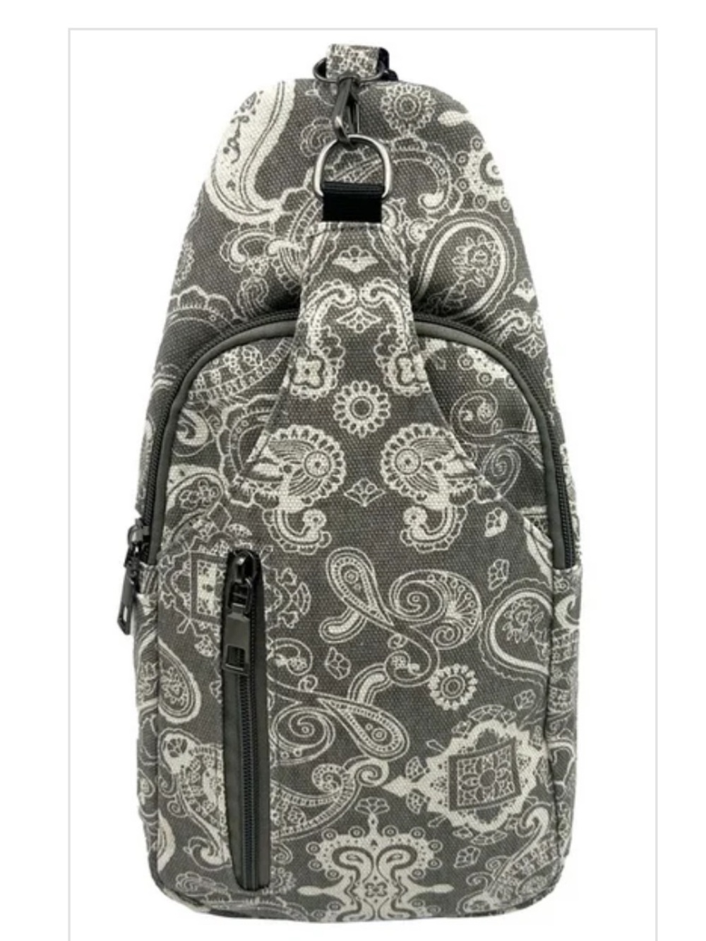 Sonoma Gray Paisley Crossbody Sling Bag